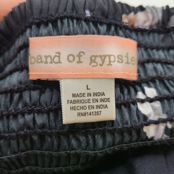 Band of Gypsies Black Floral Corset Wide Leg Flowy Jumpsuit Overall Padded - Picture 3 of 10